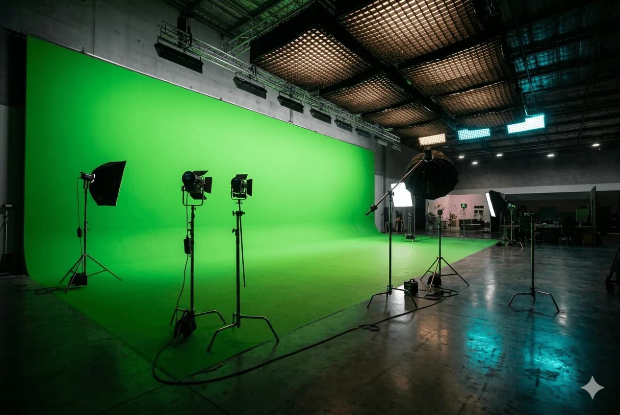 Studio de tournage professionnel INTIK · fond vert chromakey et cyclorama à Alger